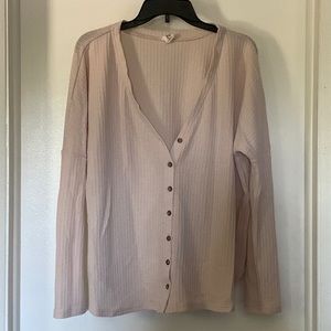 Cream-Colored Waffle Knit Tunic